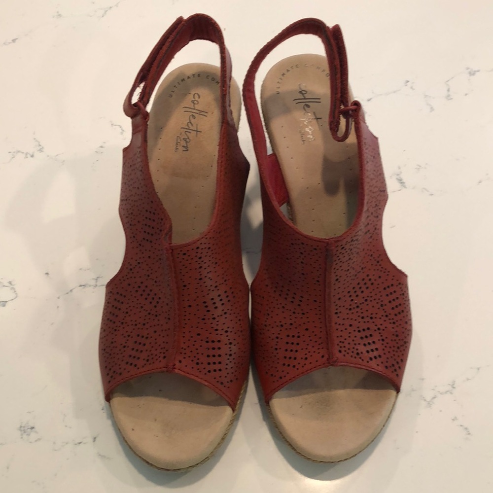 Clarks Ultimate Comfort Collection Terracotta espadrille inspired sandal size 10